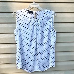 Jones New York Polka Dot Sleeveless Blouse 8